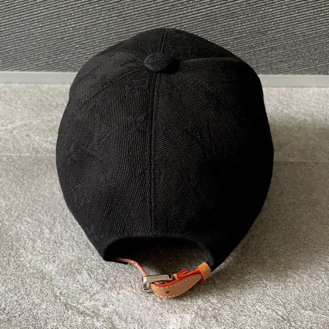 極美品/鑑定済★ルイヴィトン　キャップ　帽子　モノグラム　エッセンシャル　黒