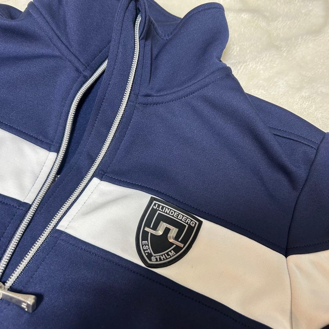 J.LINDEBERG ゴルフウェア　メンズ　ジップアップ　ネイビー　Sサイズ