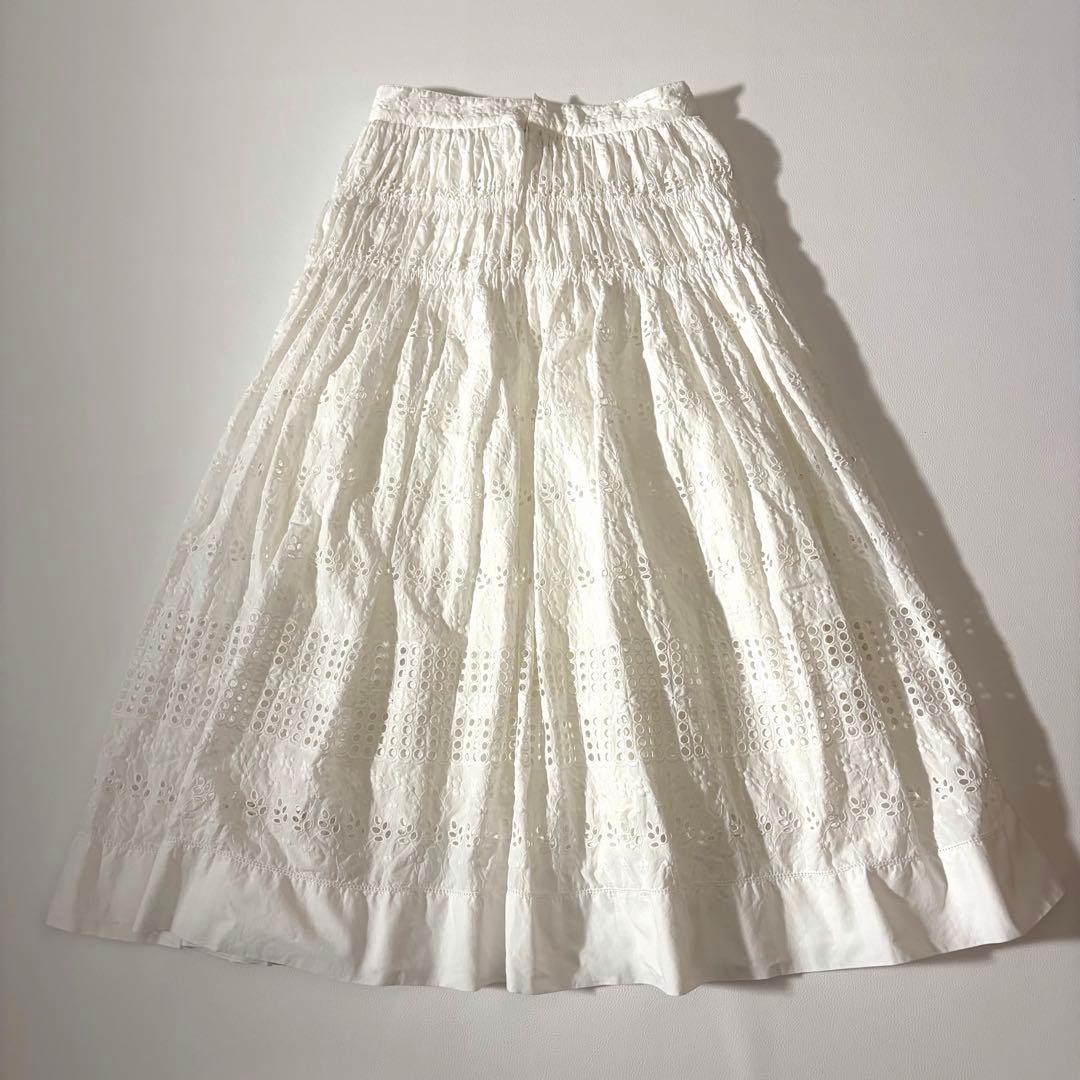 美品　ロンハーマン×ハナ　別注　ボタニカル刺繍　ロングスカート　ティアード