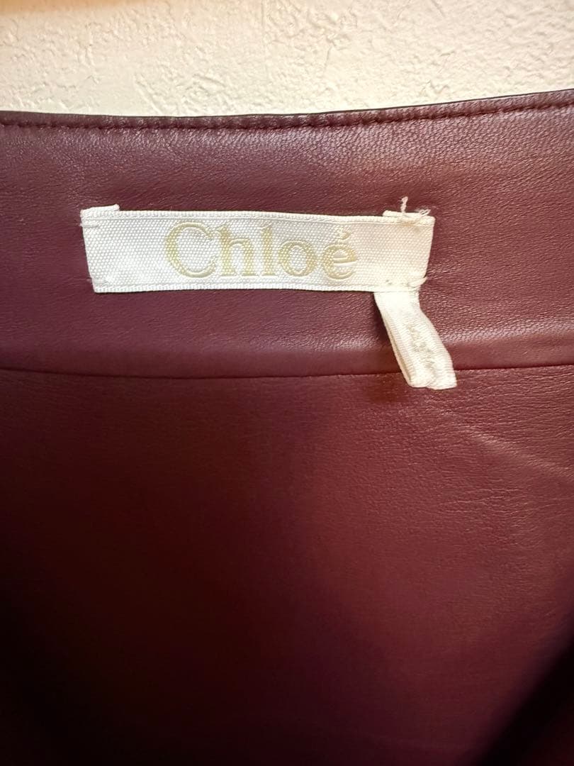 Chloe クロエ　パッチワークレザースカート