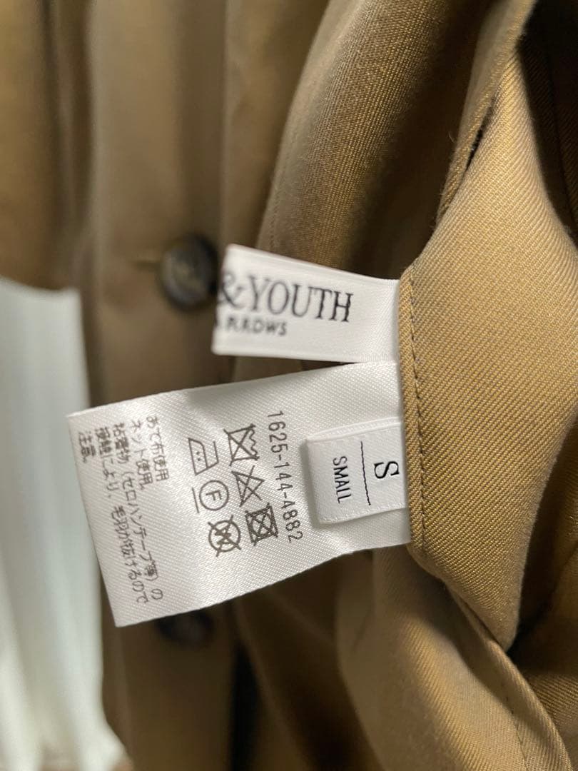 BEAUTY&YOUTH コットンシャンブレー×チェック ステンカラーコート