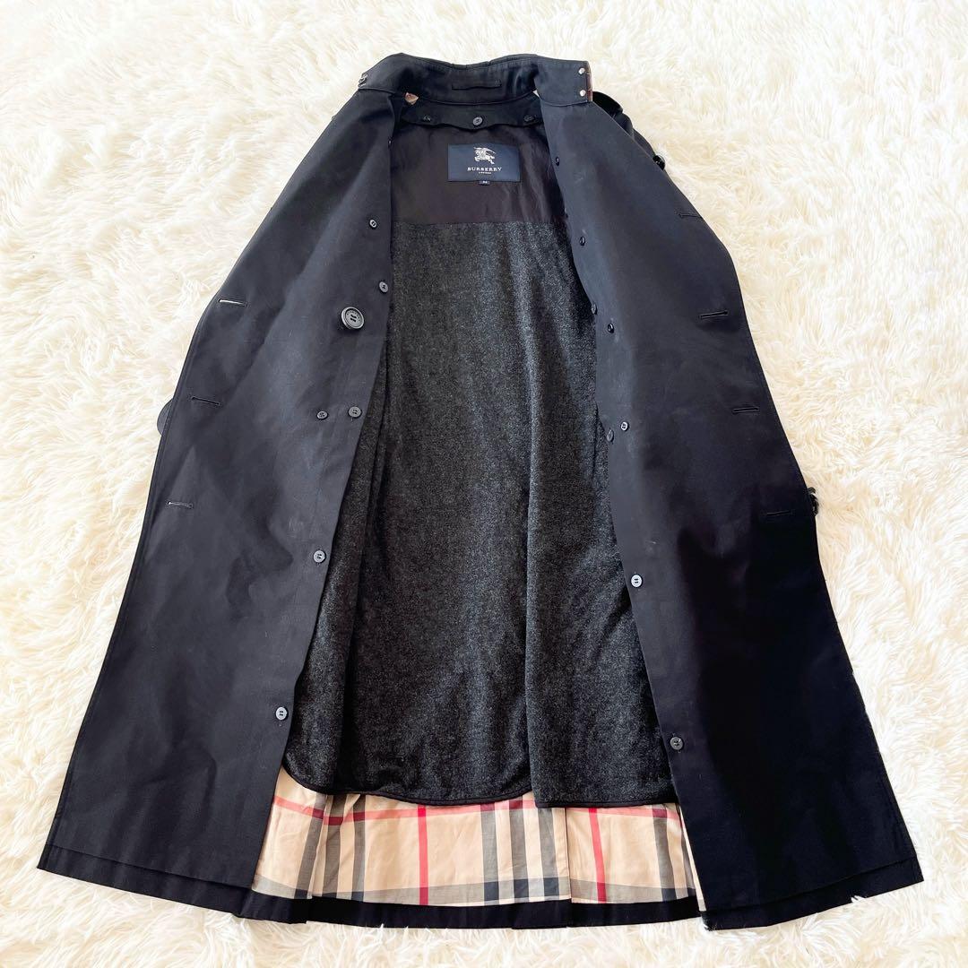 極美品　バーバリー　トレンチコート　黒　ライナー　ノバチェック　ベルト