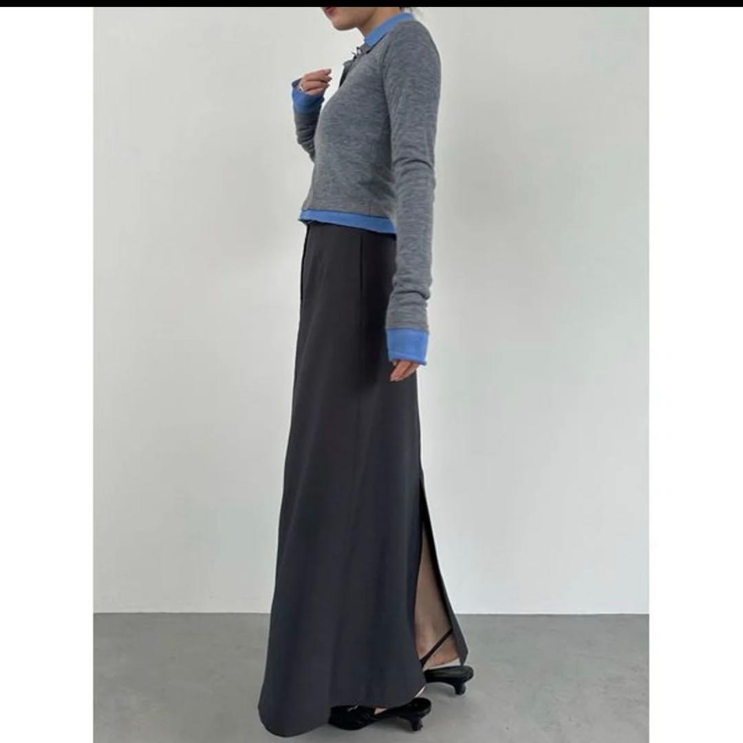 SNIDEL Sustainableレイヤードポロニットプルオーバー