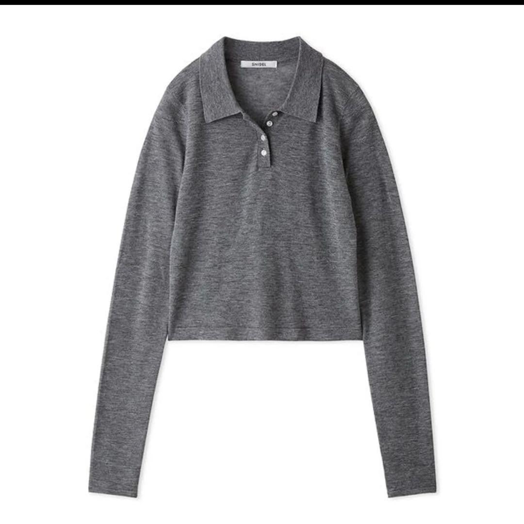 SNIDEL Sustainableレイヤードポロニットプルオーバー