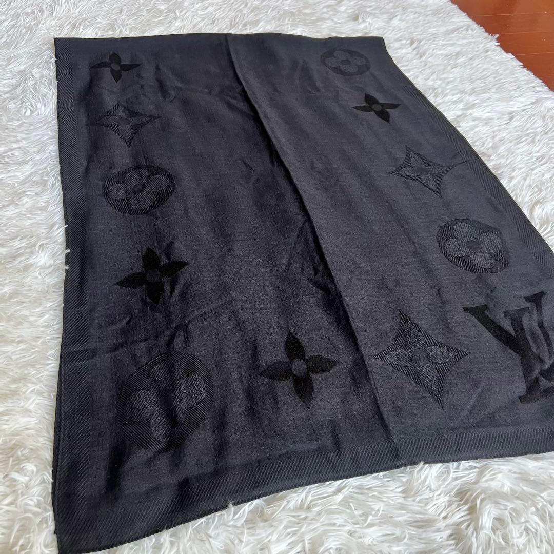 【極美品】ルイヴィトン モノグラム ストール カシミヤ シルク 大判