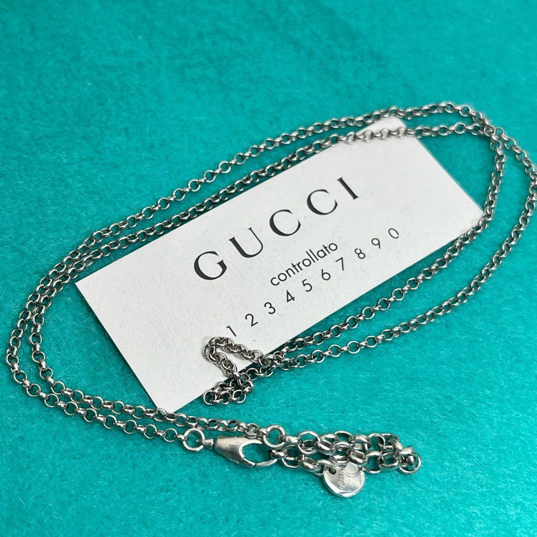 美品　GUCCI 2.2ミリクロームチェーンネックレス