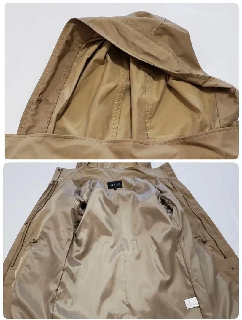 【新品】INDIVI　モッズコート　size38　カーキ系