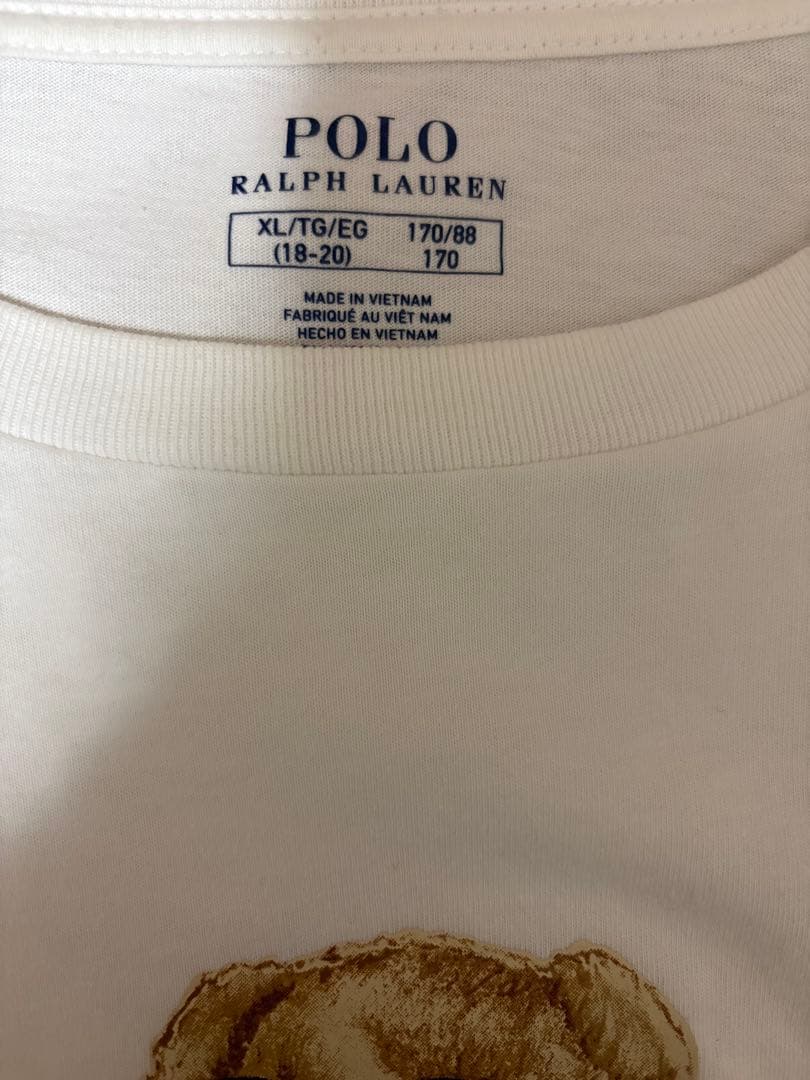 Ralph Lauren Polo BearロングスリーブTシャツ　白薄手ロンT