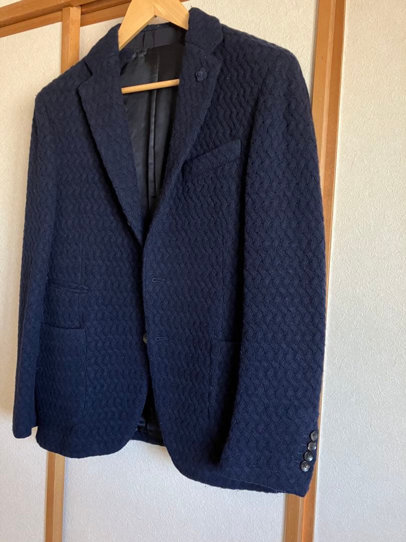 LARDINI ケーブル編テーラードジャケット 52