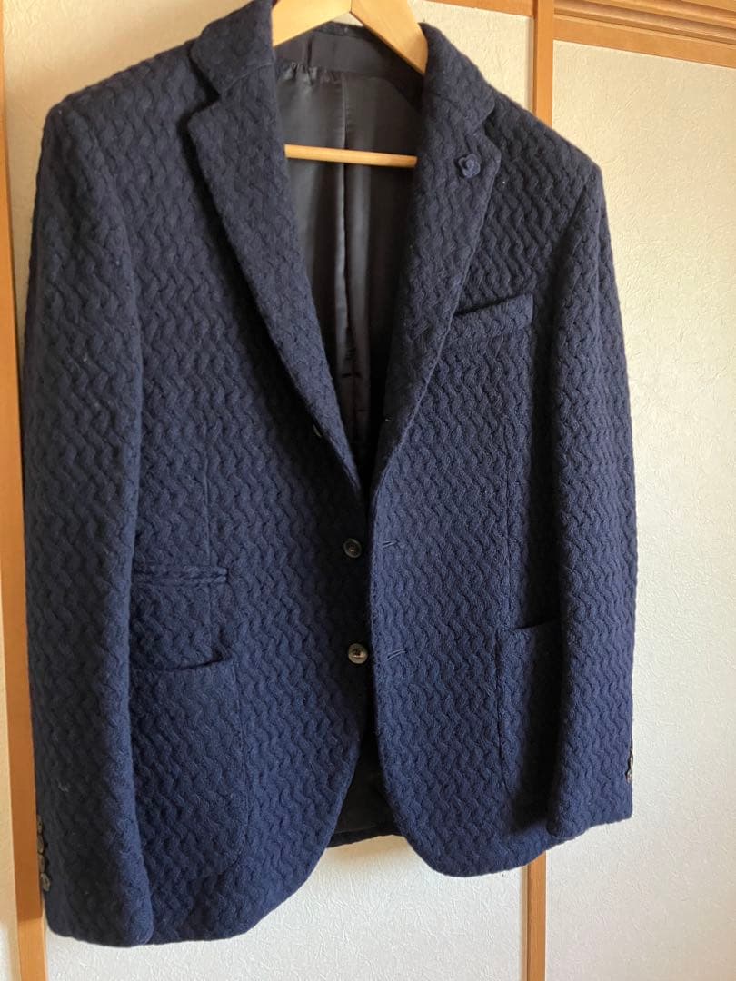 LARDINI ケーブル編テーラードジャケット 52