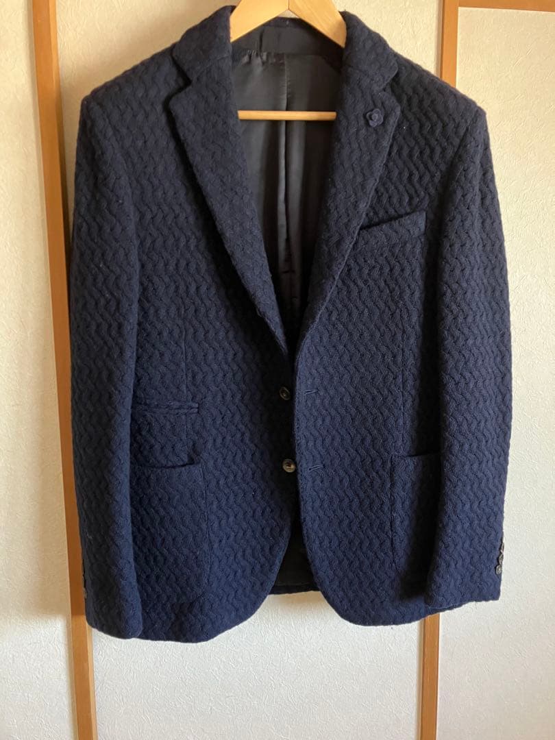 LARDINI ケーブル編テーラードジャケット 52