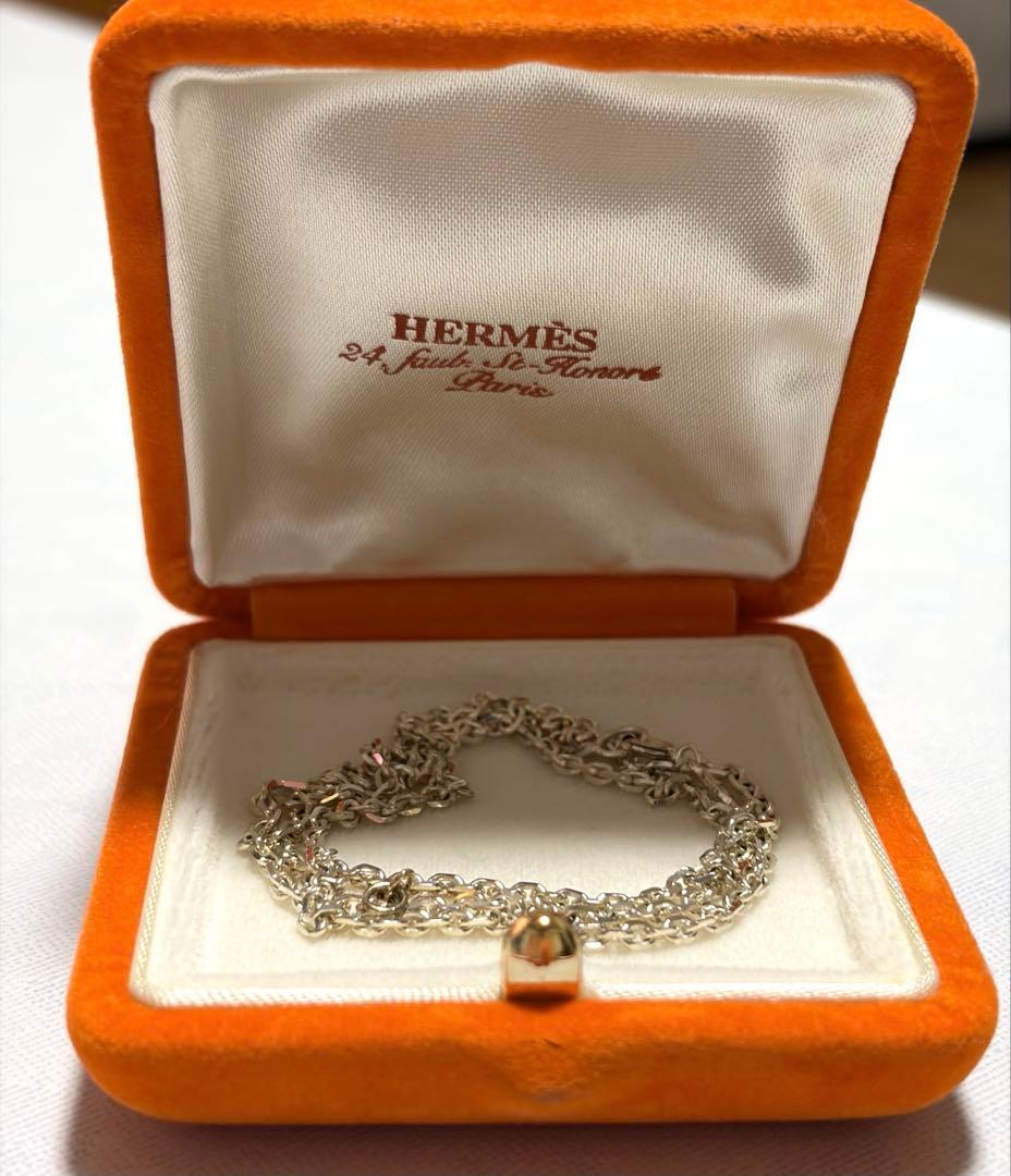 HERMES エルメス シルバーチェーンネックレス　50センチ