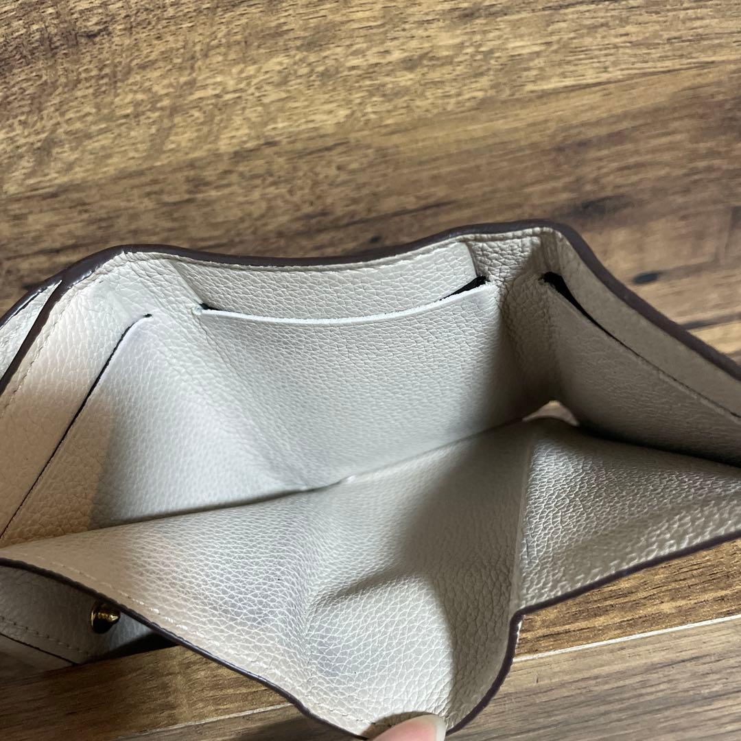 Louis Vuitton ベージュ ポルトフォイユロック ミニ三つ折り財布