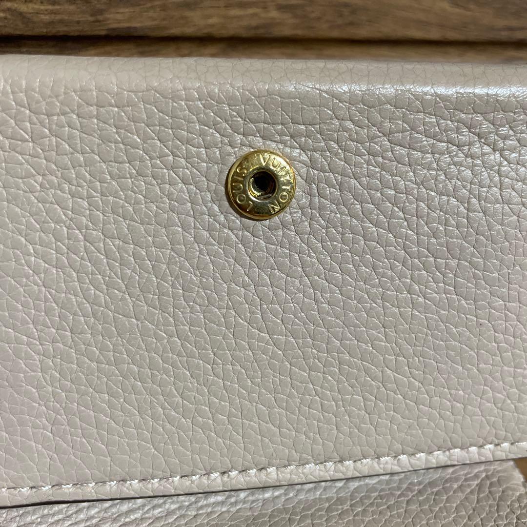 Louis Vuitton ベージュ ポルトフォイユロック ミニ三つ折り財布