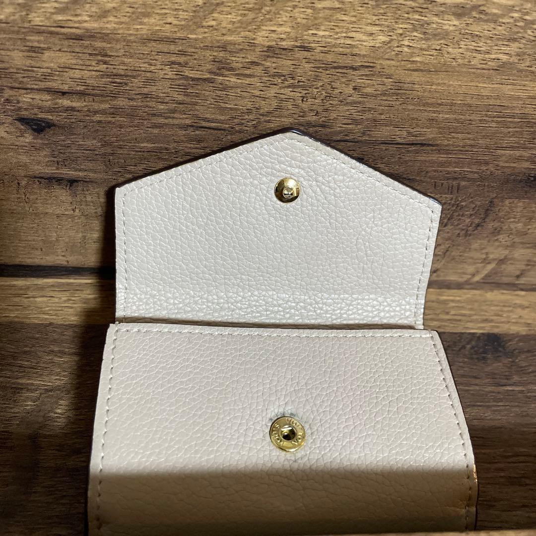 Louis Vuitton ベージュ ポルトフォイユロック ミニ三つ折り財布