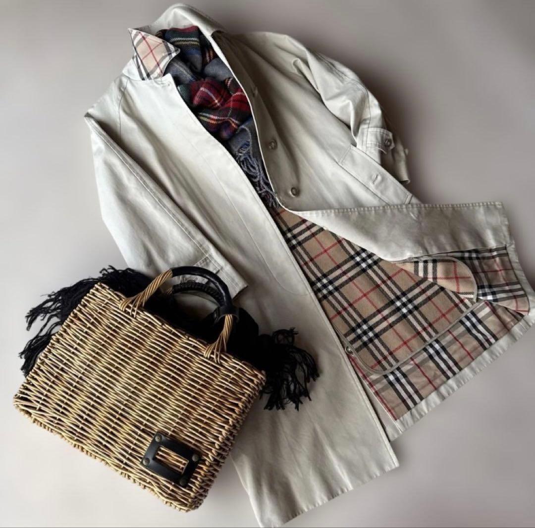 お値下げ中！【美品】Burberryライナー付きロングコート襟裏ノバチェック