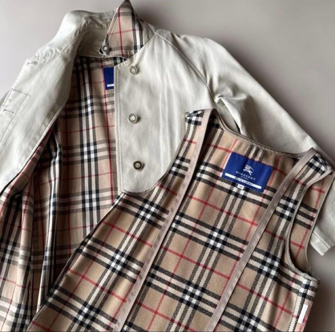 お値下げ中！【美品】Burberryライナー付きロングコート襟裏ノバチェック