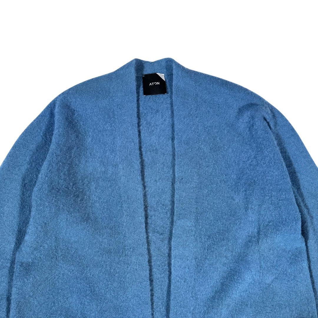 ATON エイトン ファーカシミア100% ロングカーディガン ふわふわ