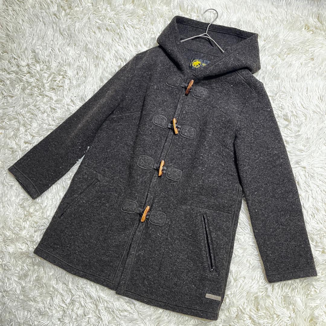 HUNTING WORLD ダッフルコート ダークグレー フーディー　ウール混