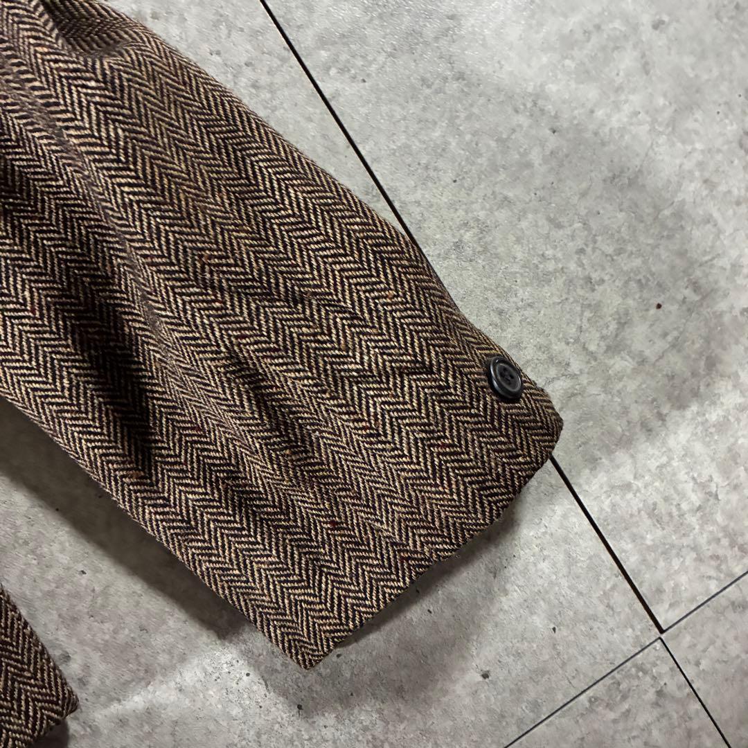 70s PENDLETONペンドルトン ウールヘリンボーンジャケット短丈ブラウン
