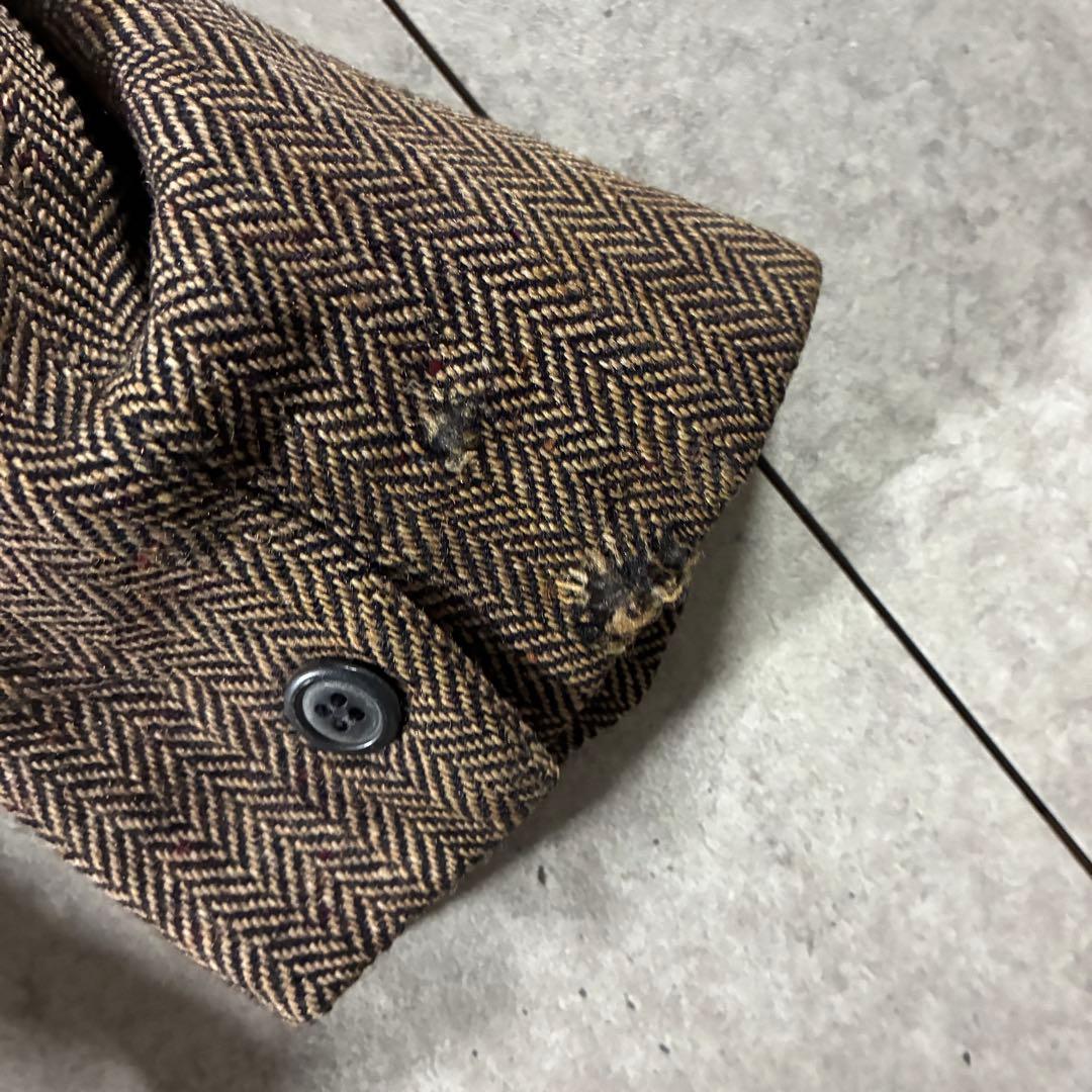 70s PENDLETONペンドルトン ウールヘリンボーンジャケット短丈ブラウン