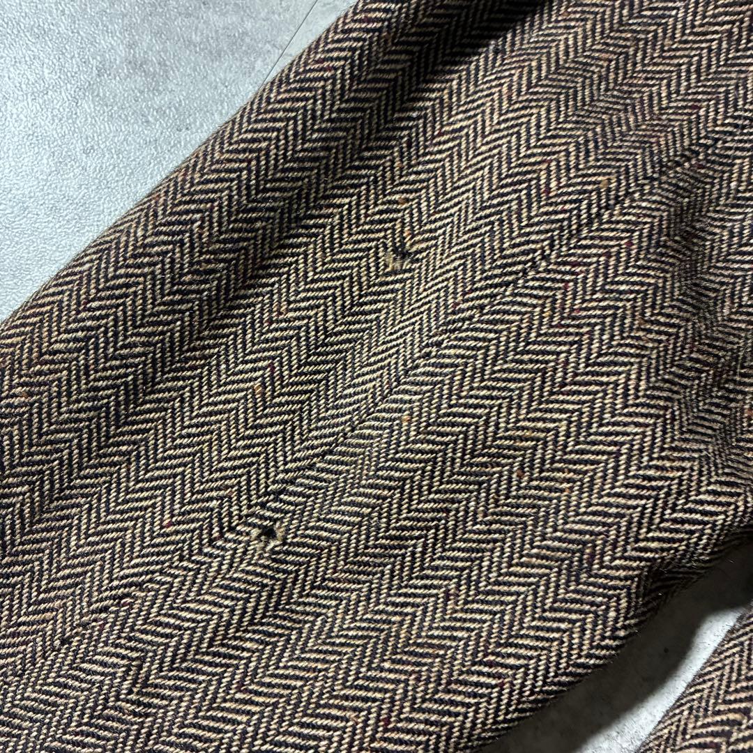 70s PENDLETONペンドルトン ウールヘリンボーンジャケット短丈ブラウン
