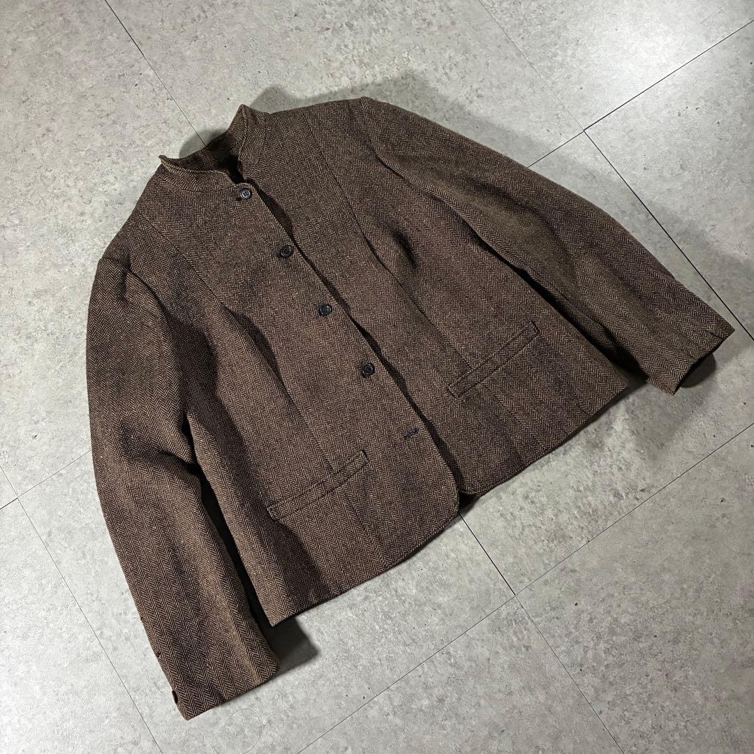 70s PENDLETONペンドルトン ウールヘリンボーンジャケット短丈ブラウン