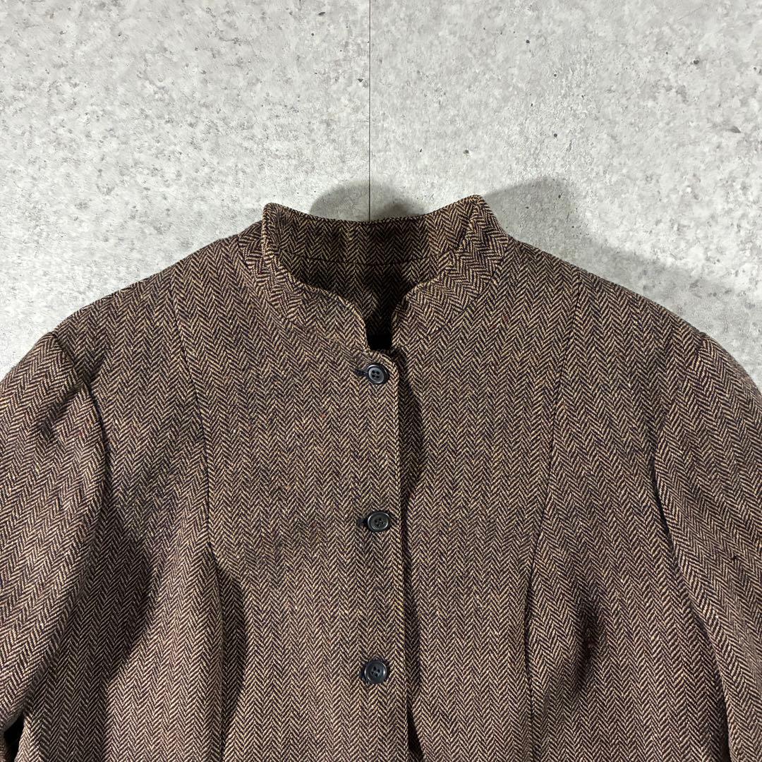 70s PENDLETONペンドルトン ウールヘリンボーンジャケット短丈ブラウン