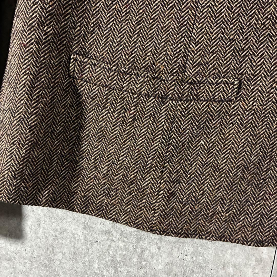 70s PENDLETONペンドルトン ウールヘリンボーンジャケット短丈ブラウン