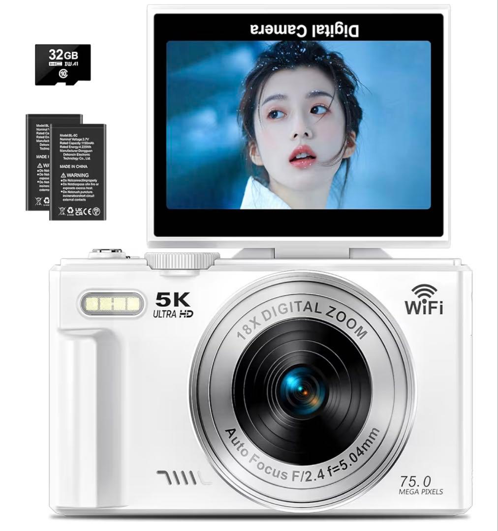 5Kデジタルカメラ Wi-Fi対応 18倍ズーム