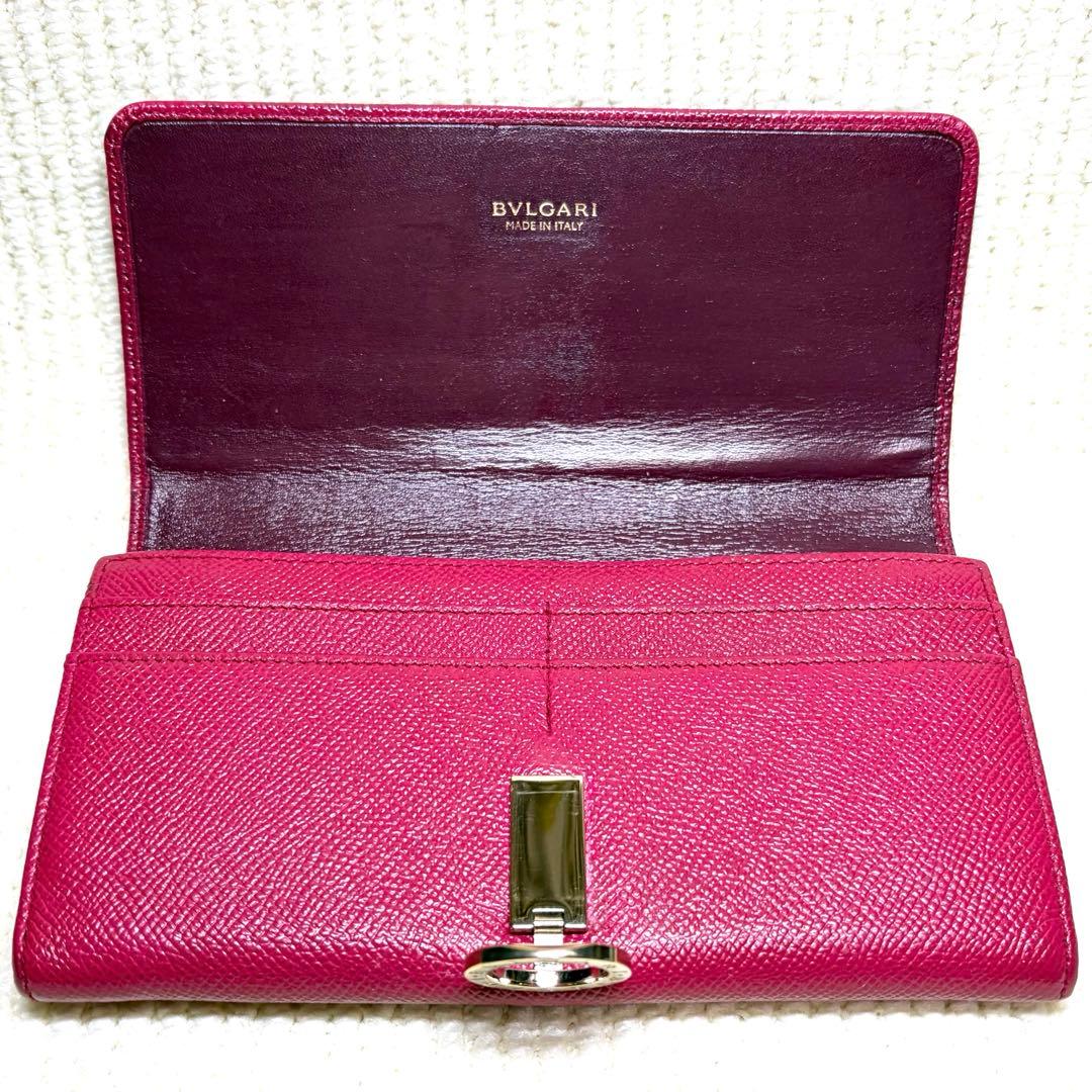 美品✨BVLGARI ブルガリ 長財布 2つ折り ファスナー　ピンク レディース