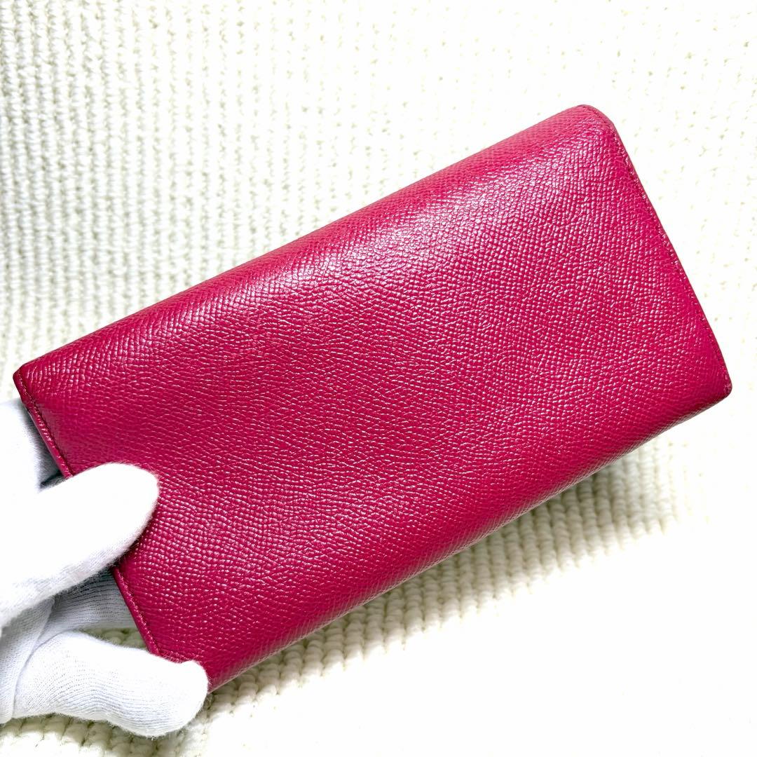 美品✨BVLGARI ブルガリ 長財布 2つ折り ファスナー　ピンク レディース