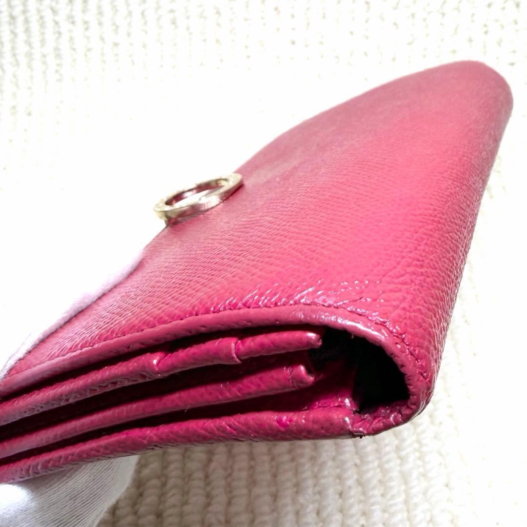 美品✨BVLGARI ブルガリ 長財布 2つ折り ファスナー　ピンク レディース
