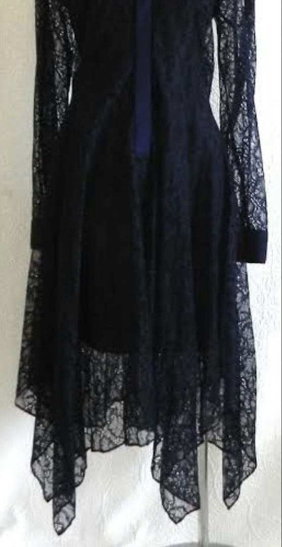 BCBG MAXAZRIA ネイビー レース　ワンピース　アシンメトリー