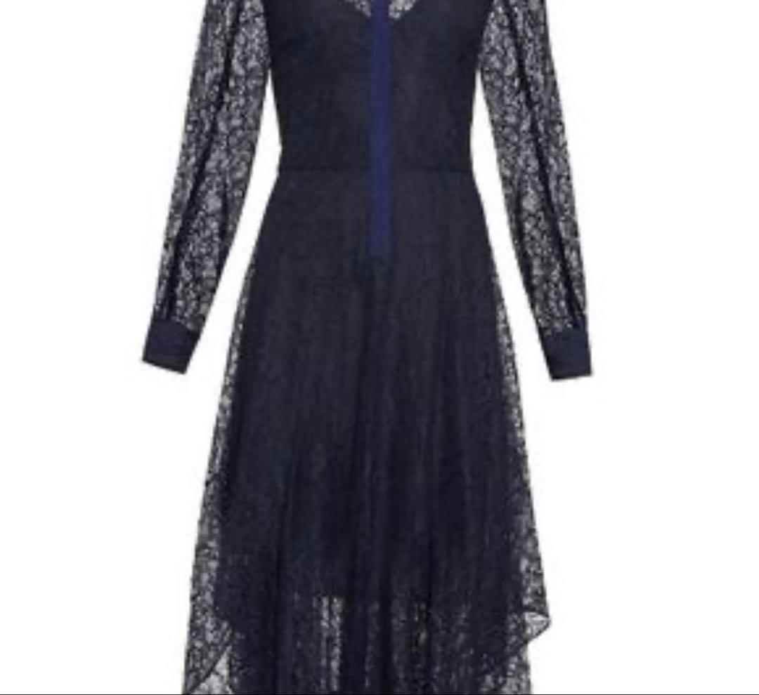 BCBG MAXAZRIA ネイビー レース　ワンピース　アシンメトリー