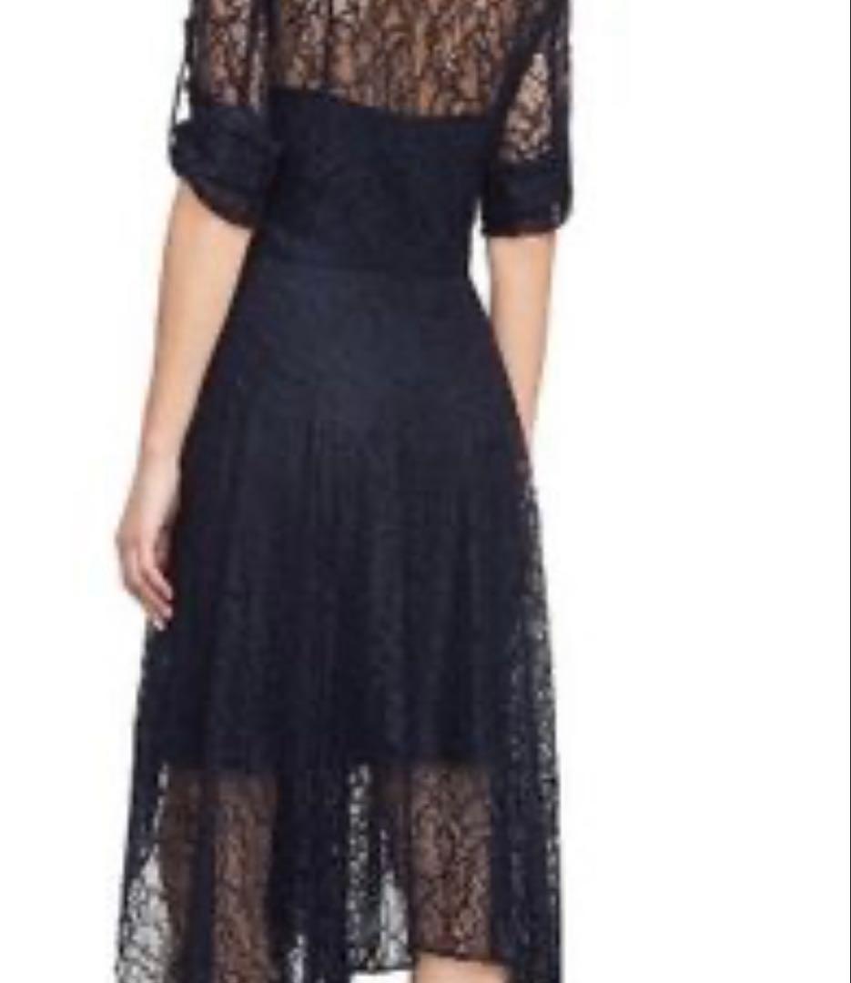 BCBG MAXAZRIA ネイビー レース　ワンピース　アシンメトリー