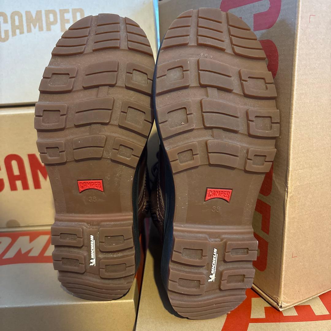 CAMPER ブラウン サイドゴアブーツ　38サイズ　日本サイズ24㎝
