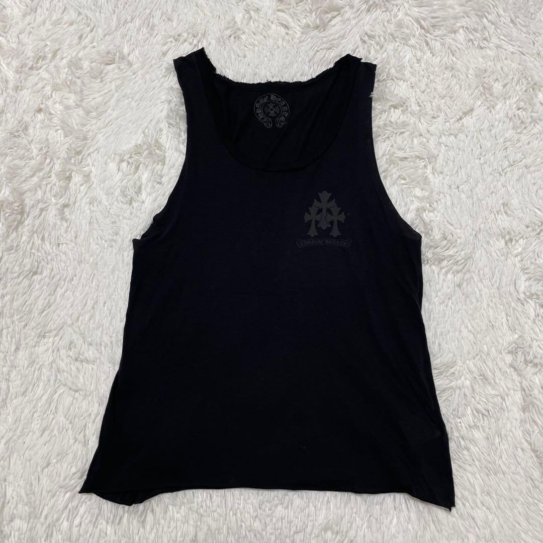 Chrome Hearts トリプルクロス ダメージ加工　タンクトップ S 黒