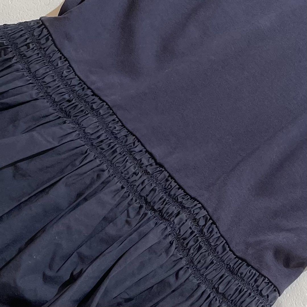 ボーダーズアットバルコニー SHIRT GATHERED TEE ペプラム 36