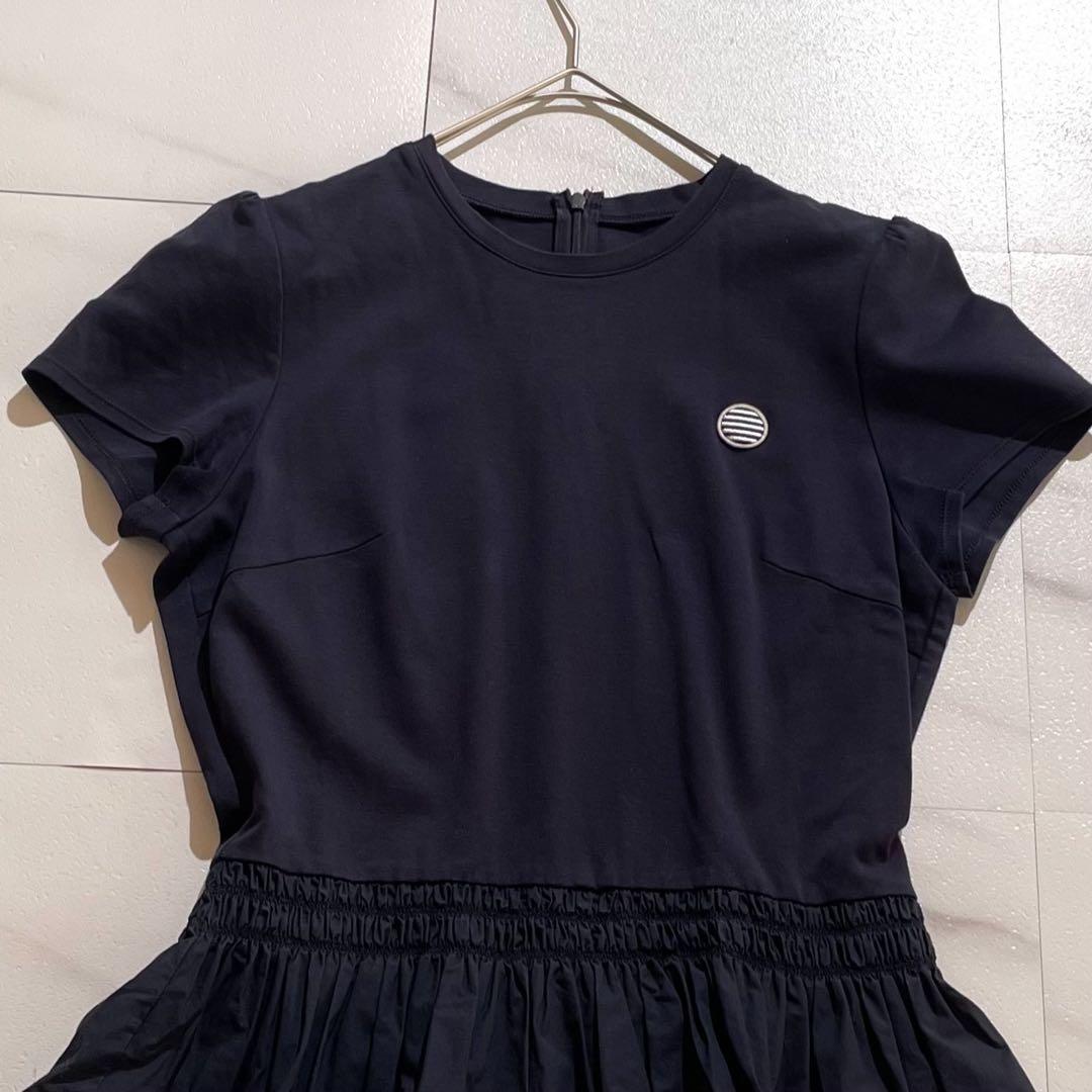 ボーダーズアットバルコニー SHIRT GATHERED TEE ペプラム 36