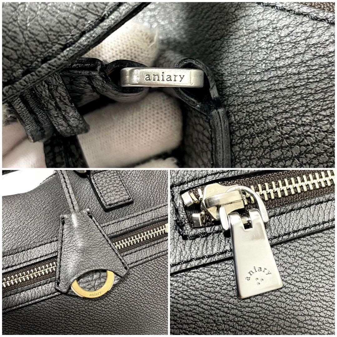美品⭐️アニアリ ボストンバッグ グラインドレザー カモフラ シルバー金具 グレー