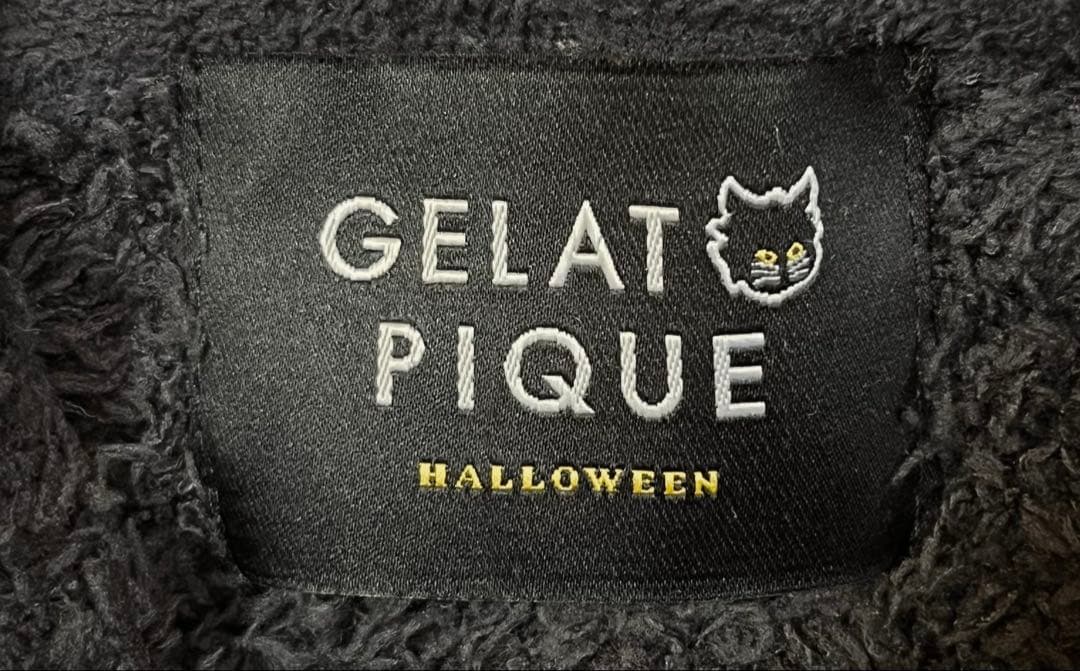 【新品未使用 タグ付き】ジェラートピケ 黒ねこ ビッグパーカー