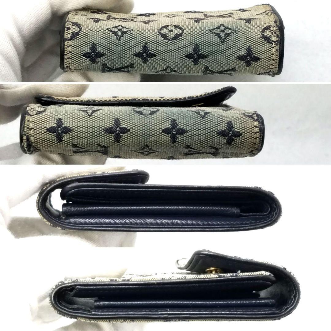 ルイヴィトン ポルトビエ カルトクレディ 三つ折り財布 モノグラムミニ ブルー