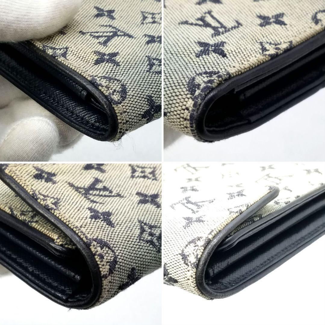 ルイヴィトン ポルトビエ カルトクレディ 三つ折り財布 モノグラムミニ ブルー