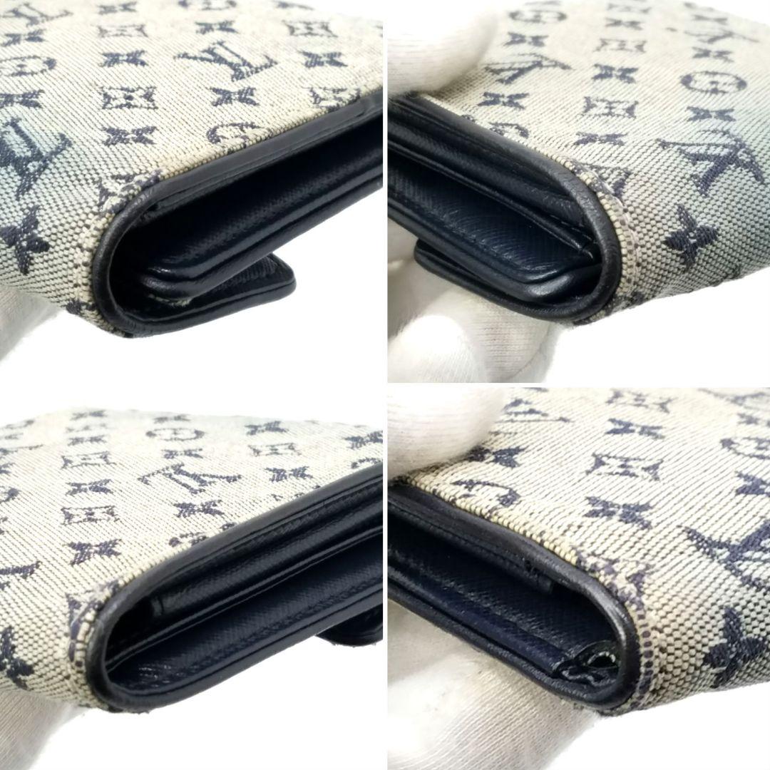 ルイヴィトン ポルトビエ カルトクレディ 三つ折り財布 モノグラムミニ ブルー