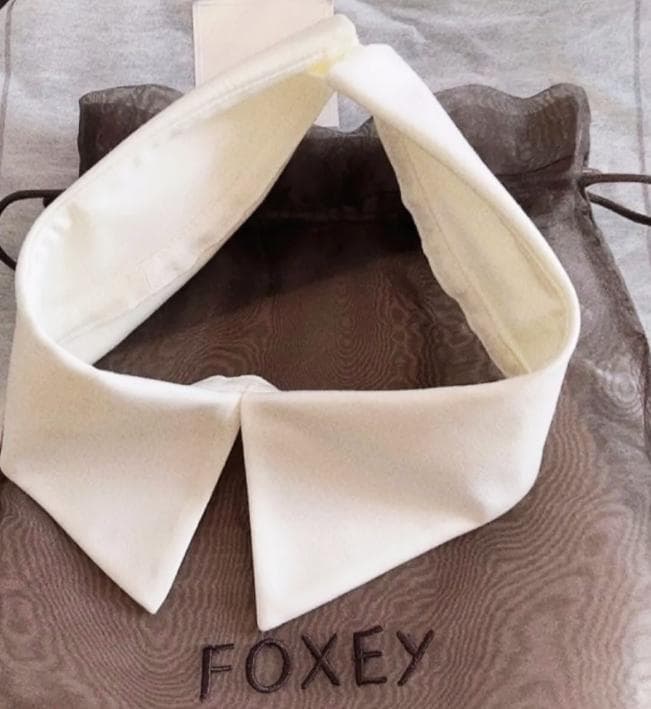 極美品 FOXEYフォクシー 3way 白襟 ビジュー襟 デニム ワンピース38