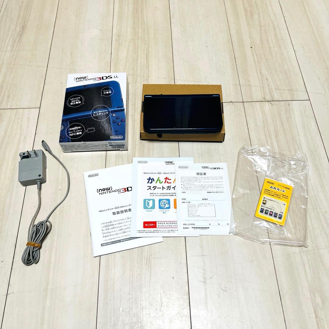 箱ありNewニンテンドー3DS LL メタリックブルー SDカード 充電コード