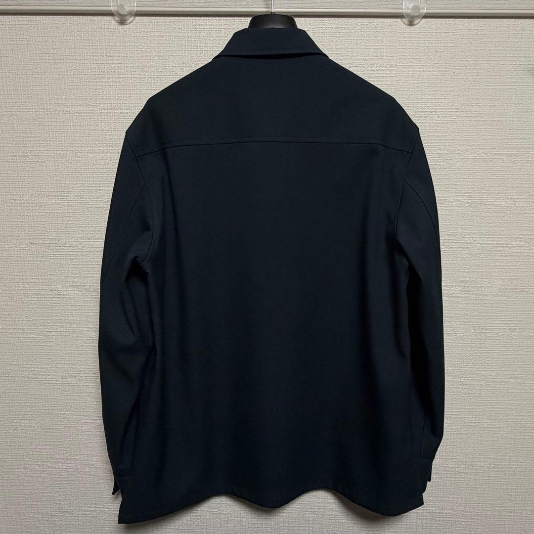 JIL SANDER zip シャツ ポリエステル 40 ダークグリーン