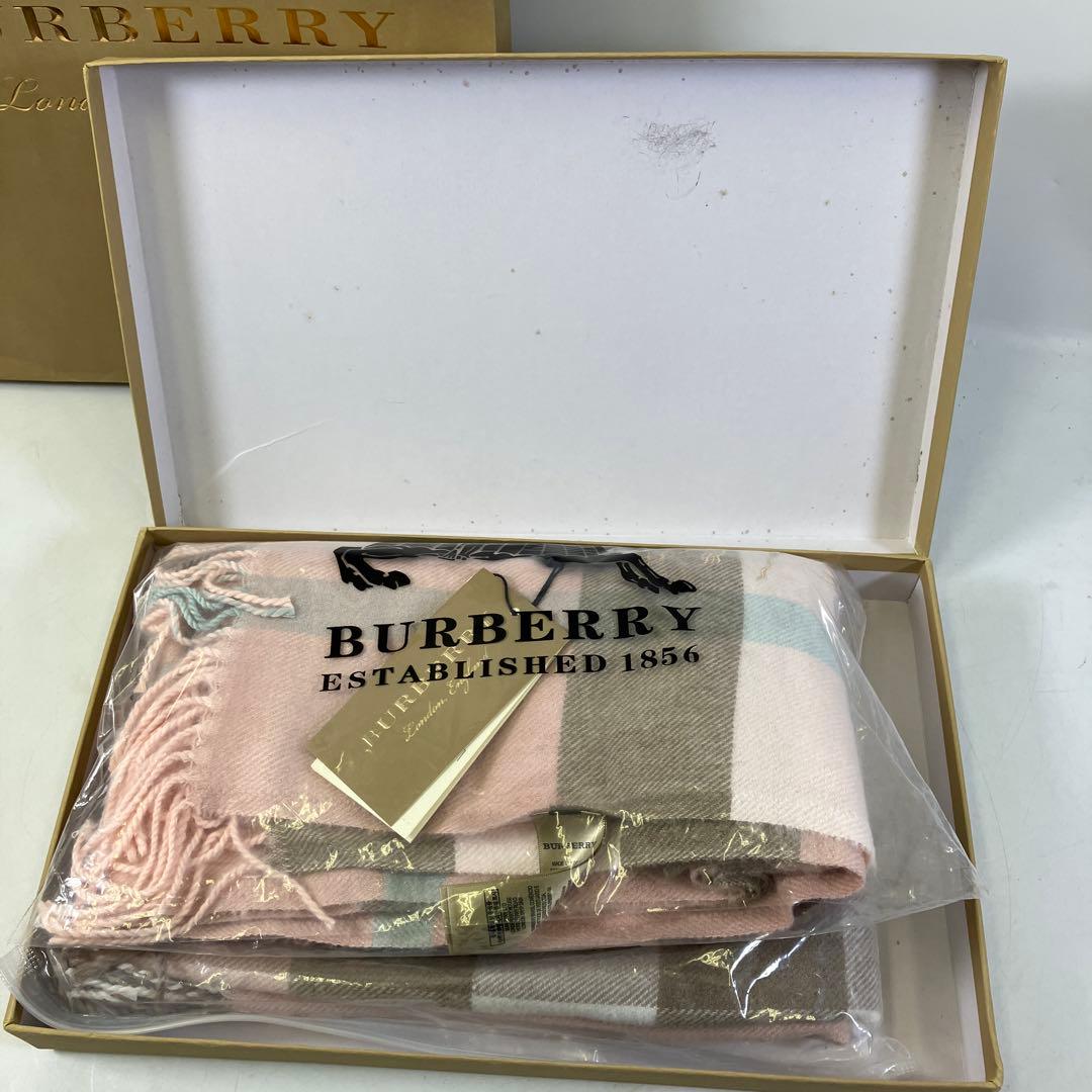 【未使用タグ付き】 Burberry バーバリー ノバチェック カシミアマフラー