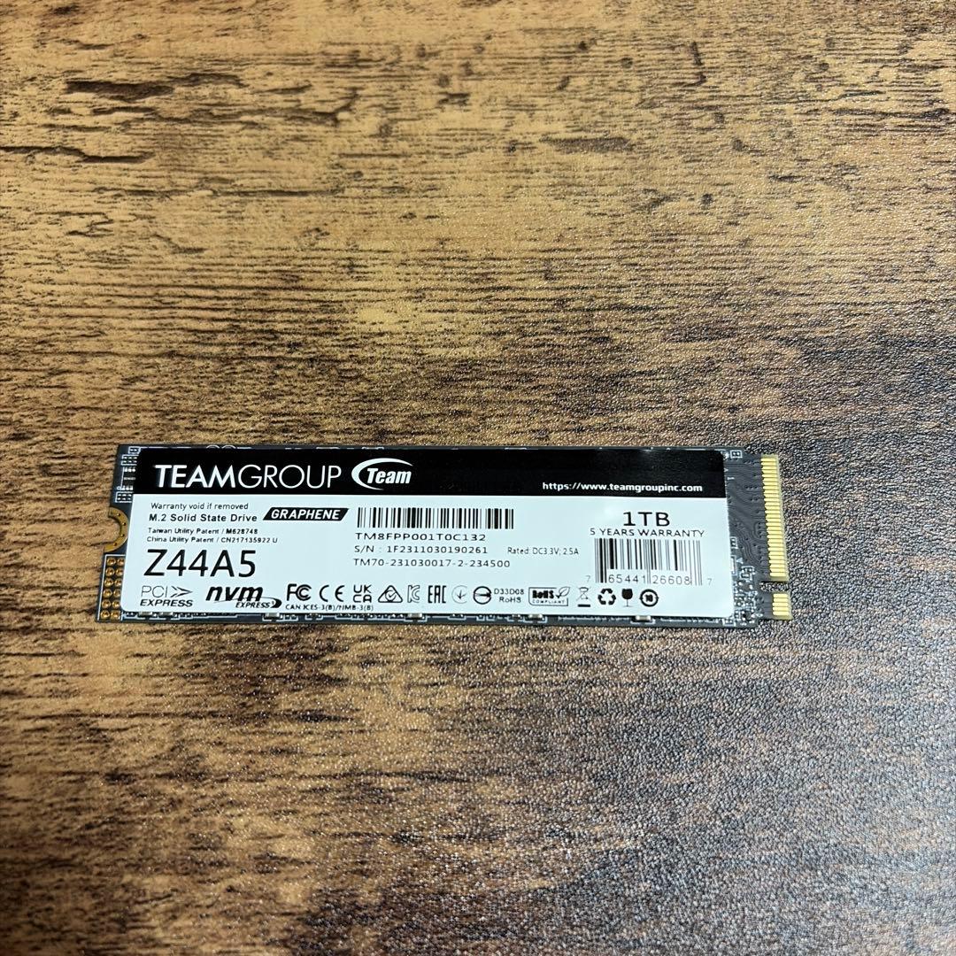 T-FORCE M.2 SSD 1TB 初期化済み 短時間使用！